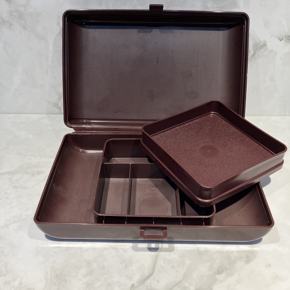 Vtg Tupperware 1624-2 Personal Valet Travel Case Jewelry Makeup Sewing Organizer